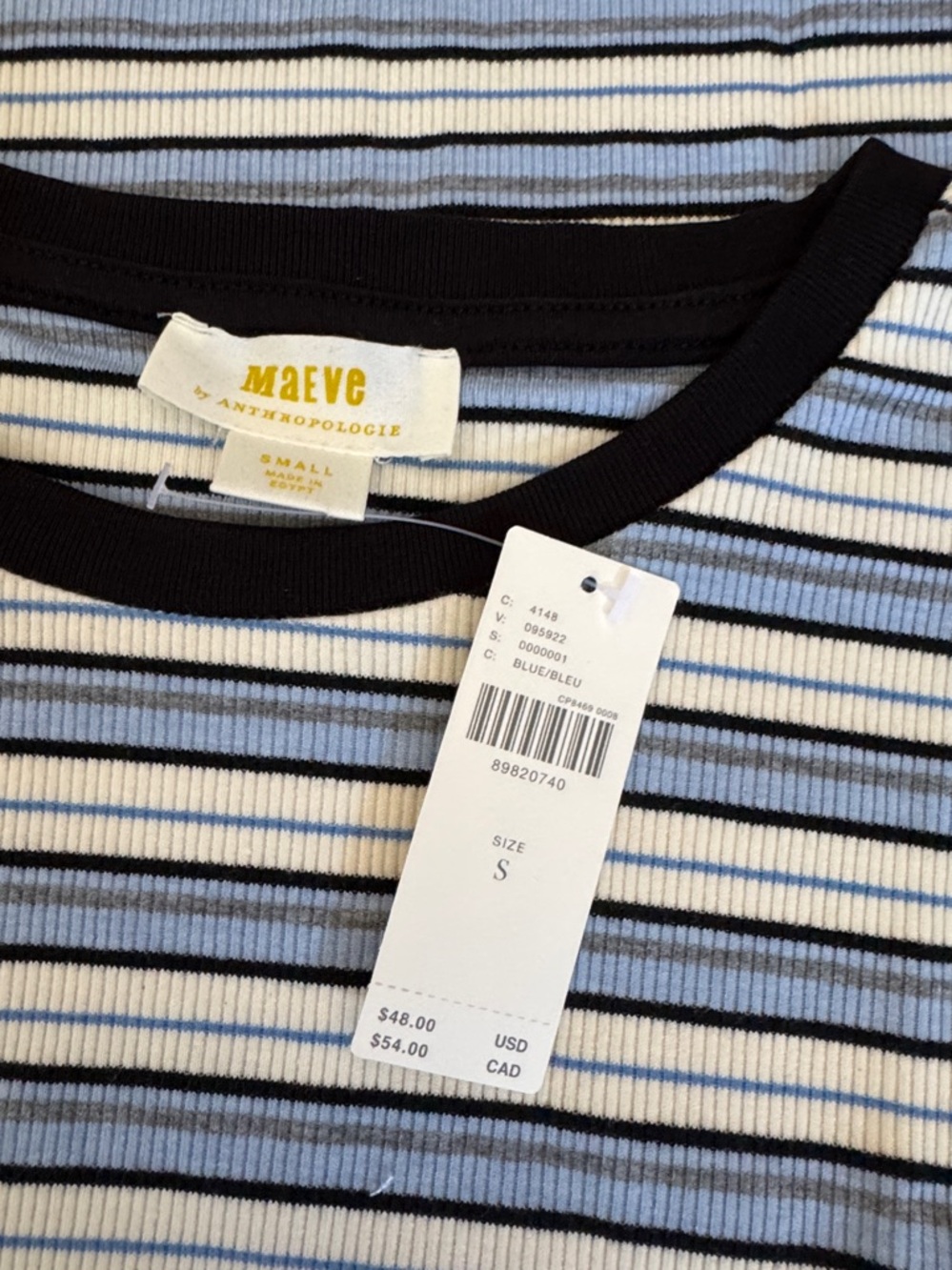NWT Size S - Anthropologie Retro Stripe Baby Tee by Maeve (NWT US$ 48) - Picture 3 of 16